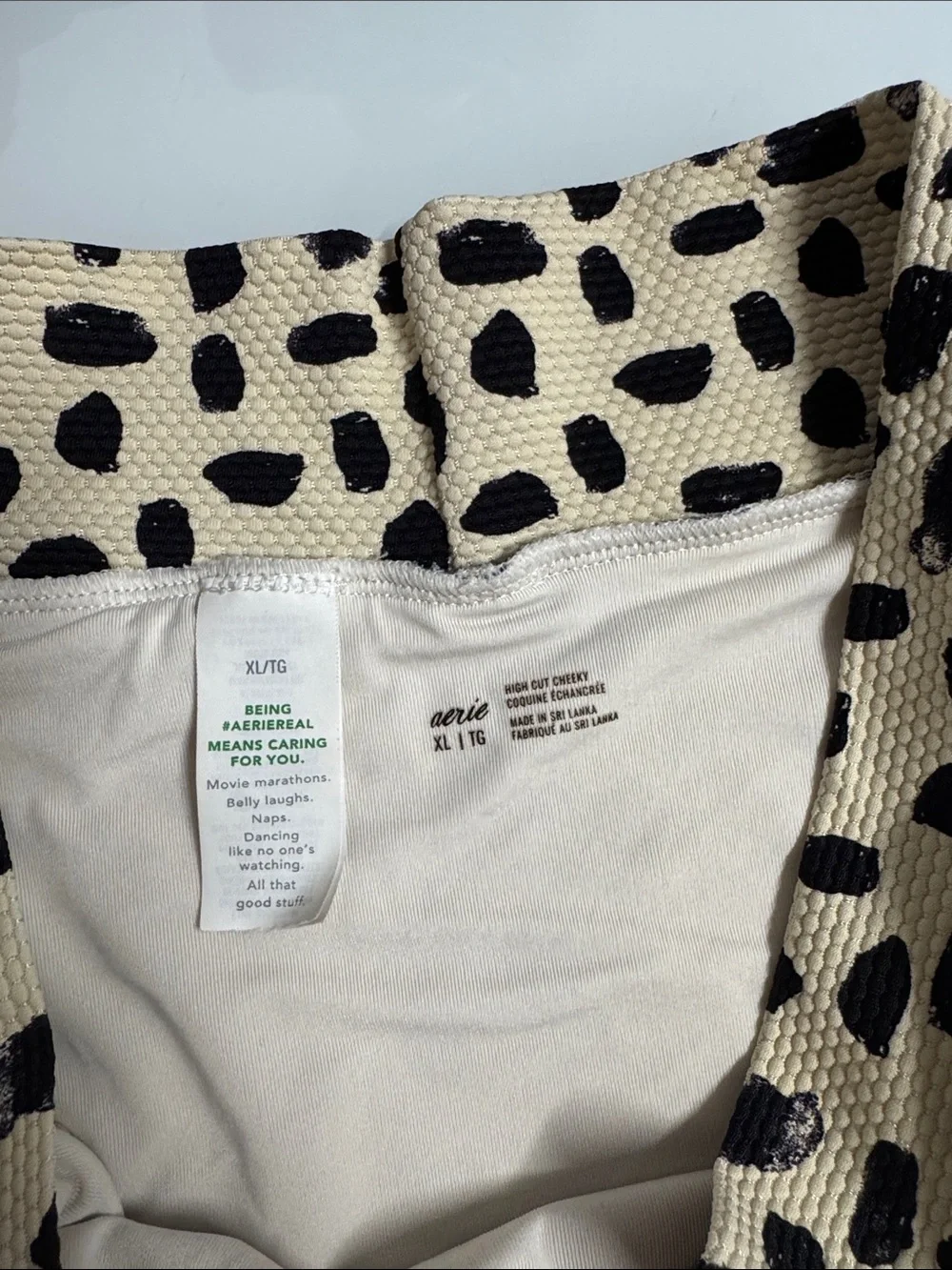 aerie Cream and Black Animal-Print Bikini Set - Picture 5 of 7